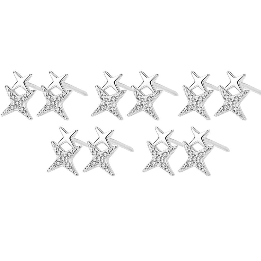 Earrings Star 925 Sterling Silver Post Stud Girls Hypoallergenic Jewelry 5 OCT